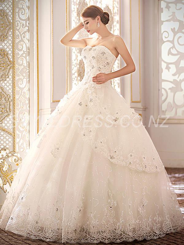 Classy Sweetheart Beading Appliques Lace-Up Ball Gown Wedding Dress (11341891)  
