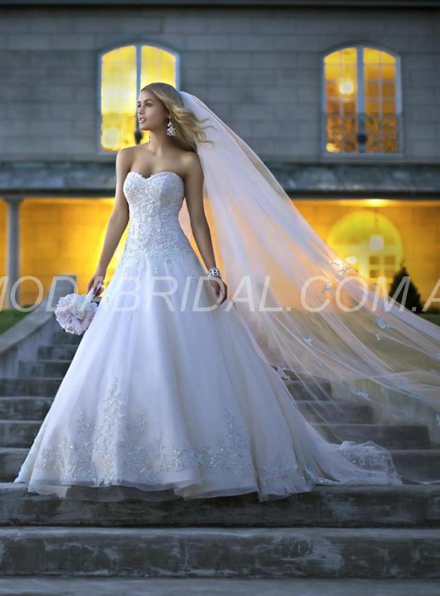 A-Line Fantastic Floor-Length Sweetheart Applique Lace-Up Wedding Dress Cairns (11011768) 